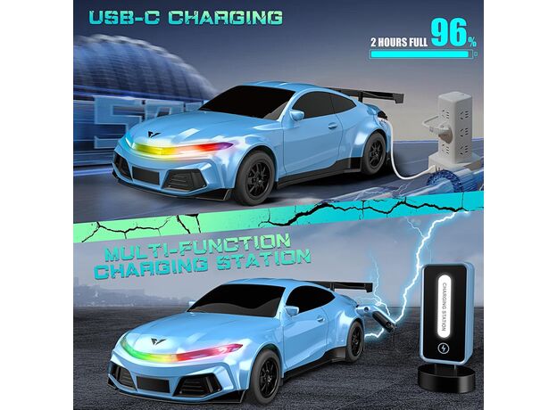 ماشین برقی کنترلی آبی Crazon به همراه ایستگاه شارژ در مقیاس 1:16, تنوع: XN24161-Blue, image 4