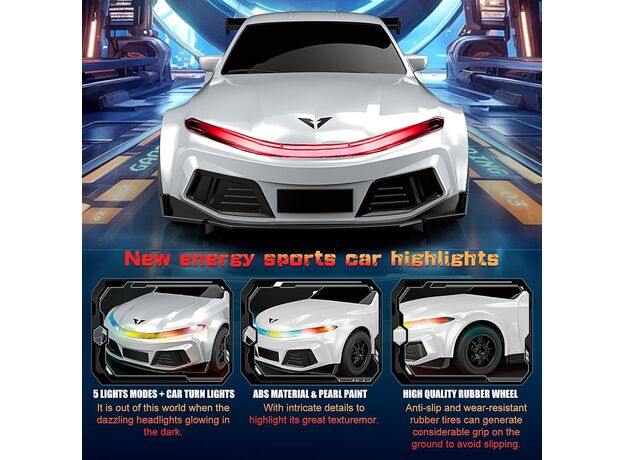 ماشین برقی کنترلی سفید Crazon به همراه ایستگاه شارژ در مقیاس 1:16, تنوع: XN24161-White, image 3