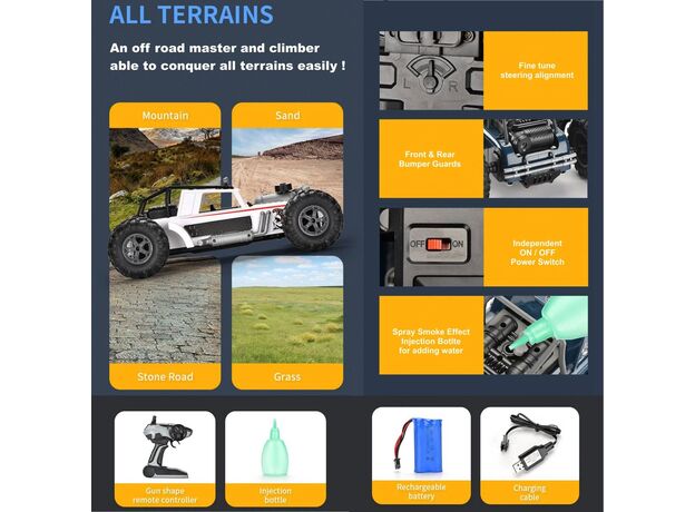 ماشین کنترلی سرعتی Crazon با مقیاس 1:10 مدل سفید, تنوع: 333-YC21121-White, image 11