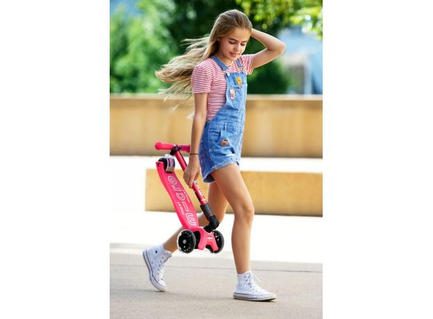 اسکوتر مکسی دلوکس جمع شو مایکرو Micro با چرخ های چراغ دار مدل صورتی, تنوع: MMD096-Pink, image 3