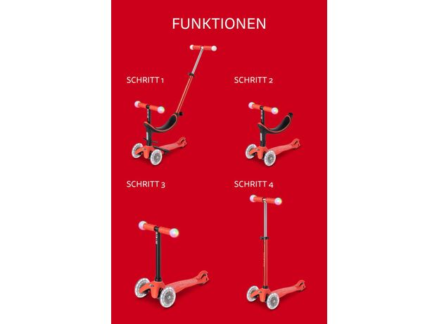 اسکوتر پنج حالته مجیک Mini2Grow دلوکس Micro قرمز, تنوع: MMD356-Red, image 18