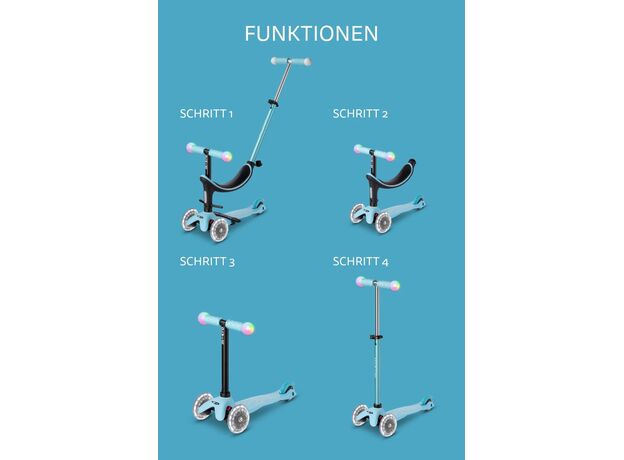 اسکوتر پنج حالته مجیک Mini2Grow دلوکس Micro آبی, تنوع: MMD358-Blue, image 14