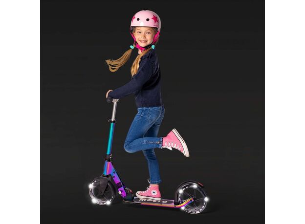 اسکوتر کروزر جمع شو مایکرو Micro با چرخ های چراغ دار مدل بنفش و آبی نئوکروم, تنوع: SA0240-Neochrome, image 7