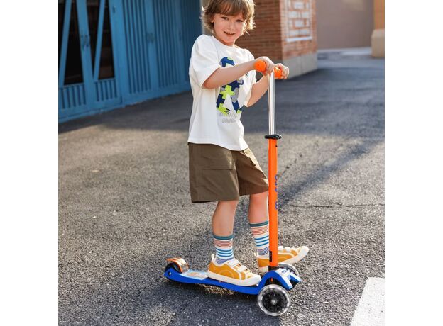 اسکوتر مکسی دلوکس جمع شو مایکرو Micro با چرخ های چراغ دار مدل نارنجی نئونی, تنوع: MMD227-Orange, image 3