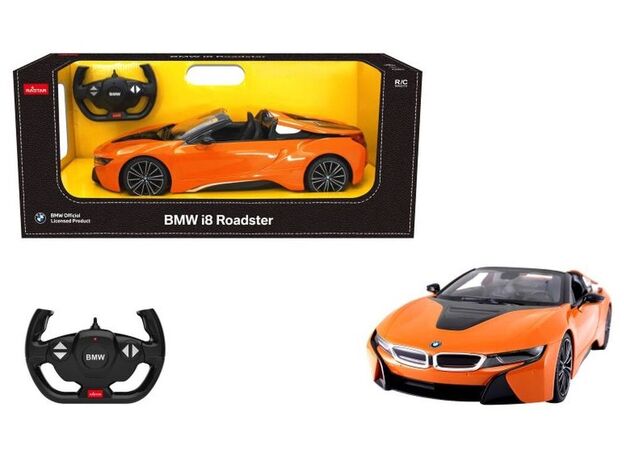 ماشین کنترلی بی ام و i8 Roadster نارنجی راستار با مقیاس 1:12, image 