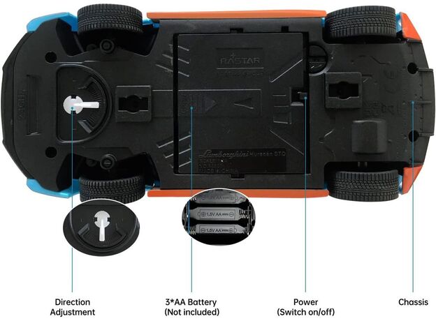 ماشین کنترلی لامبورگینی Huracan STO راستار با مقیاس 1:24 آبی, image 12
