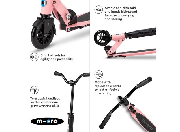 اسکوتر اسپرایت دلوکس جمع شو مایکرو Micro با بدنه چراغ دار صورتی, تنوع: SA0229-Pink, image 5