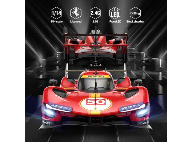 ماشین کنترلی فراری 499P قرمز راستار با مقیاس 1:14, image 6
