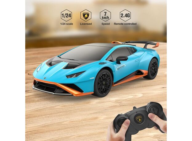 ماشین کنترلی لامبورگینی Huracan STO راستار با مقیاس 1:24 آبی, image 3