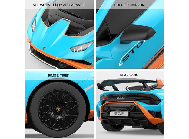 ماشین کنترلی لامبورگینی Huracan STO راستار با مقیاس 1:24 آبی, image 4