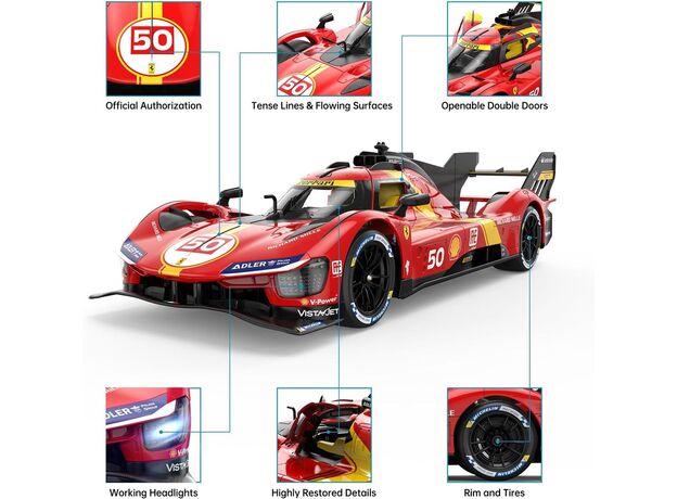 ماشین کنترلی فراری 499P قرمز راستار با مقیاس 1:14, image 11