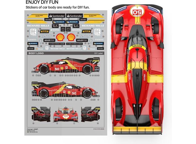 ماشین کنترلی فراری 499P قرمز راستار با مقیاس 1:14, image 16