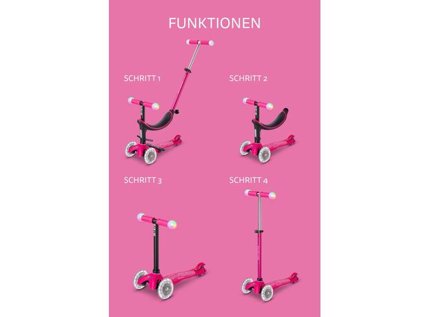 اسکوتر پنج حالته مجیک Mini2Grow دلوکس Micro صورتی, تنوع: MMD359-Pink, image 11