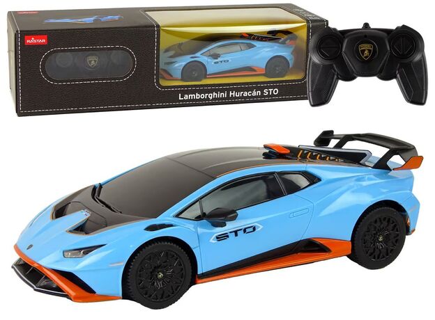 ماشین کنترلی لامبورگینی Huracan STO راستار با مقیاس 1:24 آبی, image 13