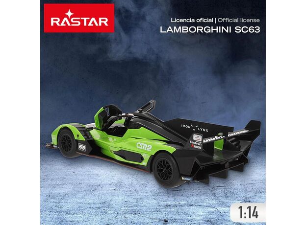 ماشین کنترلی لامبورگینی SC63 سبز راستار با مقیاس 1:14, image 7