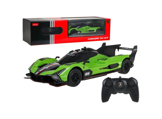 ماشین کنترلی لامبورگینی SC63 سبز راستار با مقیاس 1:24, image 