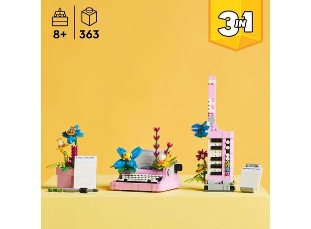لگو کریتور 3 در 1 مدل ماشین تحریر همراه با گل ها (31169), image 14