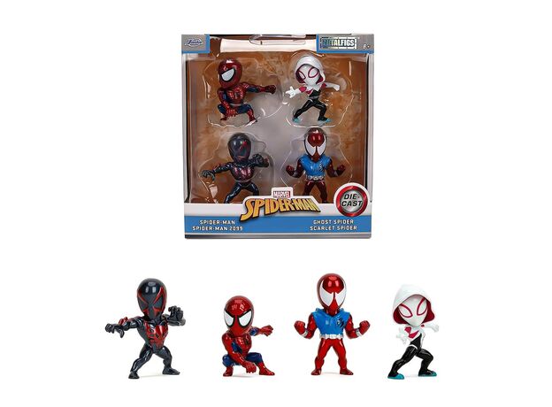 ست چهارتایی فیگورهای فلزی 6 سانتی اسپایدرمن Marvel, image 