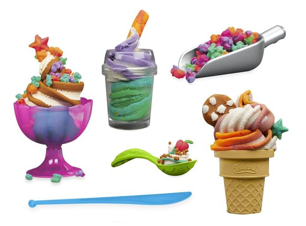 ست خمیر بازی بستنی ساز رنگین کمانی Play Doh, image 12