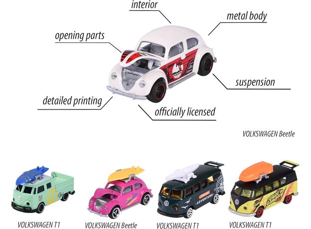 پک 5 تايی ماشين های فلزی Majorette مدل Volkswagen, image 3