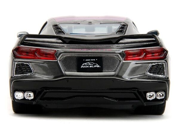 ماشین فلزی شورلت کوروت Stingray 2020 سری Pink Slips مدل مشکی و صورتی با مقیاس 1:24, image 9