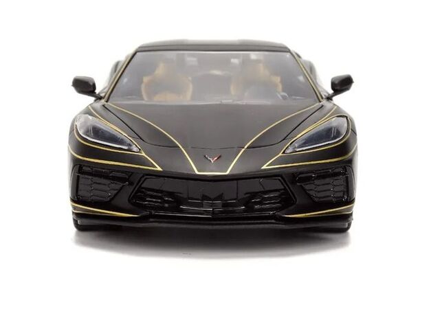 ماشین فلزی شورلت کوروت Stingray 2020 سری Pink Slips مدل مشکی با مقیاس 1:24, image 2