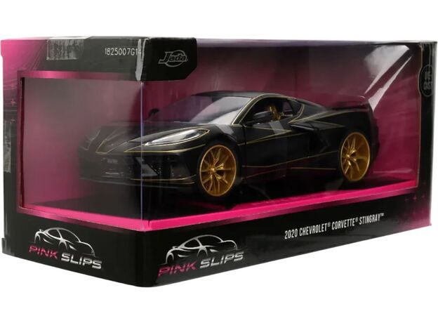 ماشین فلزی شورلت کوروت Stingray 2020 سری Pink Slips مدل مشکی با مقیاس 1:24, image 9