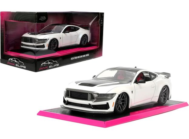 ماشین فلزی فورد موستانگ Dark Horse سری Pink Slips مدل سفید با مقیاس 1:24, image 