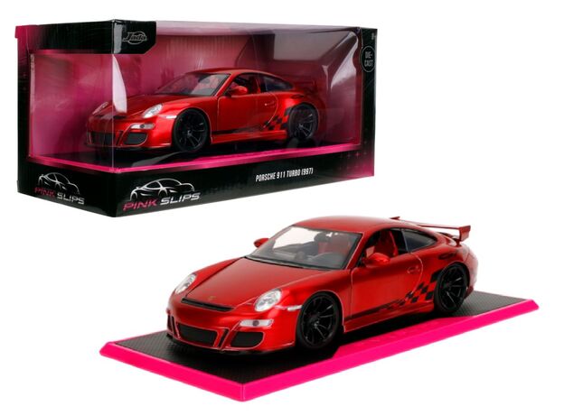 ماشین فلزی پورشه 911 توربو سری Pink Slips مدل قرمز با مقیاس 1:24, image 