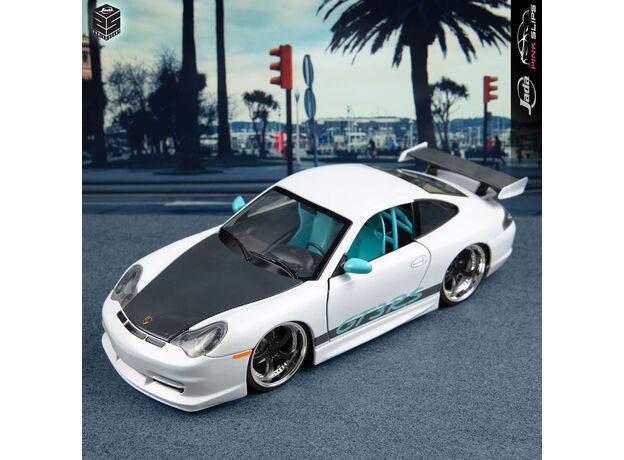 ماشین فلزی پورشه 911 GT3 RS سری Pink Slips مدل سفید با مقیاس 1:24, image 2