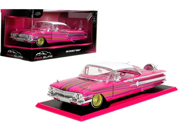 ماشین فلزی شورلت ایمپالا سری Pink Slips مدل صورتی با مقیاس 1:24, image 