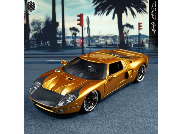 ماشین فلزی فورد GT سری Pink Slips مدل طلایی با مقیاس 1:24, image 2