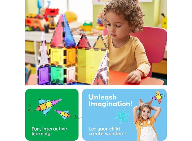 ست 61 عددی بلاک های ساختنی مغناطیسی سری کلاسیک Picasso Tiles, image 4