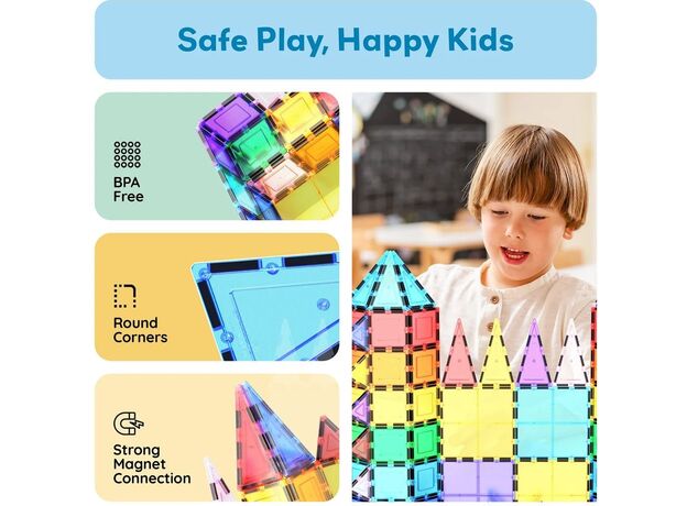 ست 61 عددی بلاک های ساختنی مغناطیسی سری کلاسیک Picasso Tiles, image 5