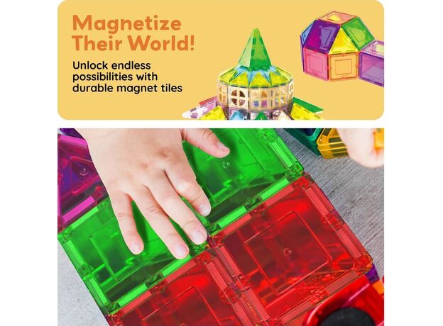 ست 61 عددی بلاک های ساختنی مغناطیسی سری کلاسیک Picasso Tiles, image 6