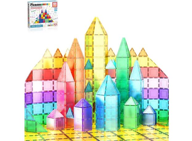 ست 61 عددی بلاک های ساختنی مغناطیسی سری کلاسیک Picasso Tiles, image 9