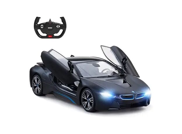 ماشین کنترلی بی ام و i8 Roadster مشکی راستار با مقیاس 1:12, image 2