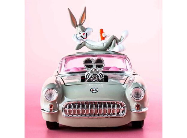 ماشین فلزی 1957 Chevrolet Corvette و فیگور فلزی باگزبانی با مقیاس 1:24, image 3