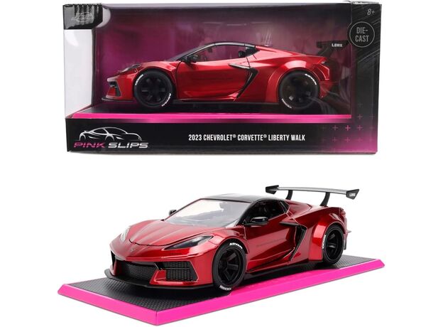 ماشین فلزی شورلت کوروت Liberty Walk سری Pink Slips مدل قرمز با مقیاس 1:24, image 