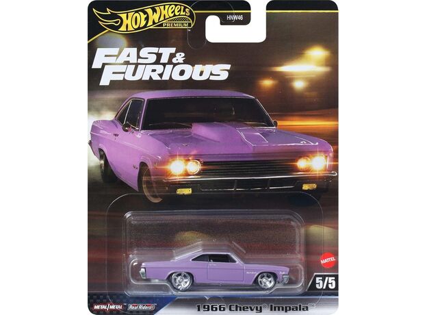 پک تکی ماشین Hot Wheels Premium سری Fast and Furious مدل 1966 Chevy Impala, image 