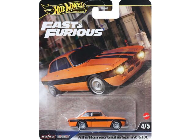 پک تکی ماشین Hot Wheels Premium سری Fast and Furious مدل Alfa Romeo Giulia Sprint GTA, image 