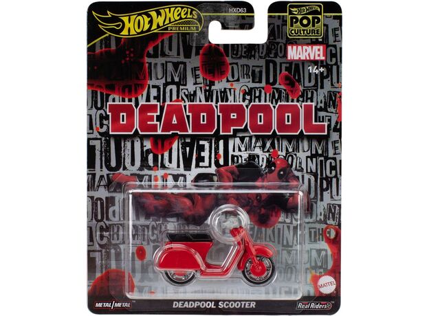 پک تکی موتور  Hot Wheels Premium سری POP Culture مدل Deadpool Scooter, تنوع: HXD63-Deadpool, image 