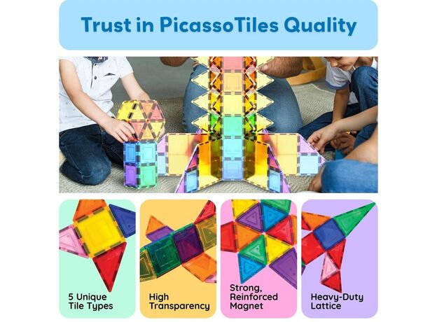ست 100 عددی بلاک های ساختنی مغناطیسی سری کلاسیک Picasso Tiles, image 6