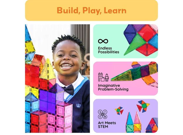 ست 100 عددی بلاک های ساختنی مغناطیسی سری کلاسیک Picasso Tiles, image 7