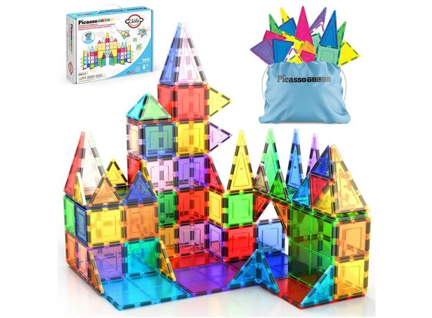 ست 100 عددی بلاک های ساختنی مغناطیسی سری کلاسیک Picasso Tiles, image 8