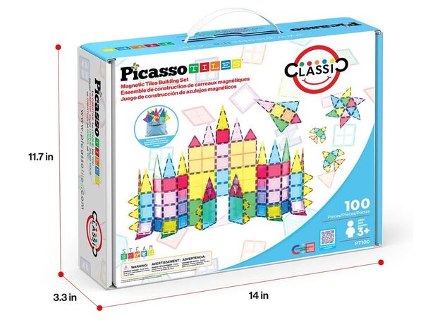ست 100 عددی بلاک های ساختنی مغناطیسی سری کلاسیک Picasso Tiles, image 9