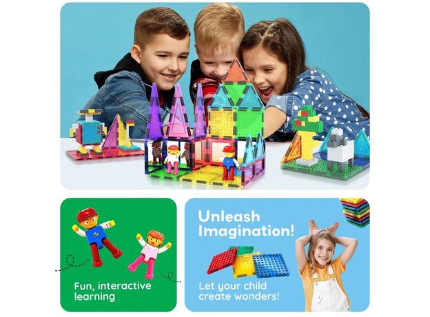 ست 63 عددی بلاک های ساختنی مغناطیسی سری STEM آموزشی Picasso Tile, image 4