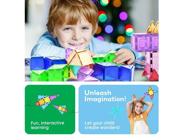 ست 101 عددی بلاک های ساختنی مغناطیسی سری کلاسیک Picasso Tiles, image 4