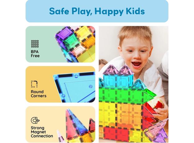 ست 101 عددی بلاک های ساختنی مغناطیسی سری کلاسیک Picasso Tiles, image 5
