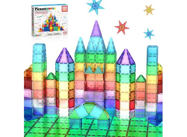 ست 101 عددی بلاک های ساختنی مغناطیسی سری کلاسیک Picasso Tiles, image 8